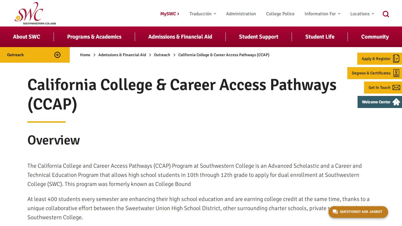 California College & Career Access Pathways (CCAP)